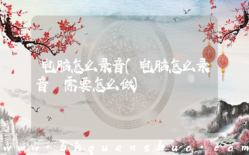 电脑怎么录音(电脑怎么录音 需要怎么做)